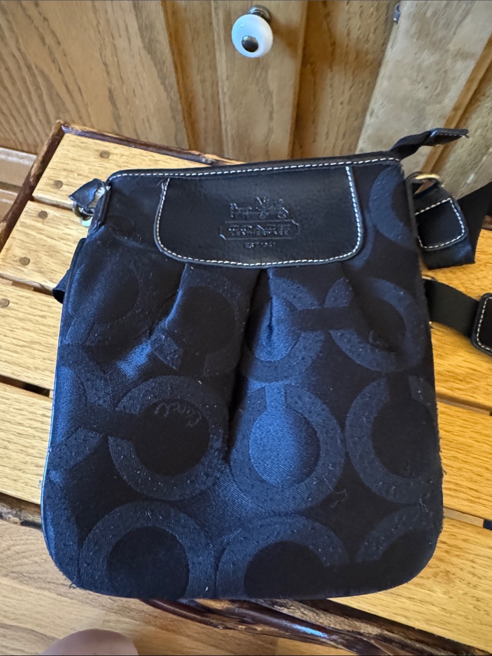 Coach Black Signature Jacquard Crossbody 1992